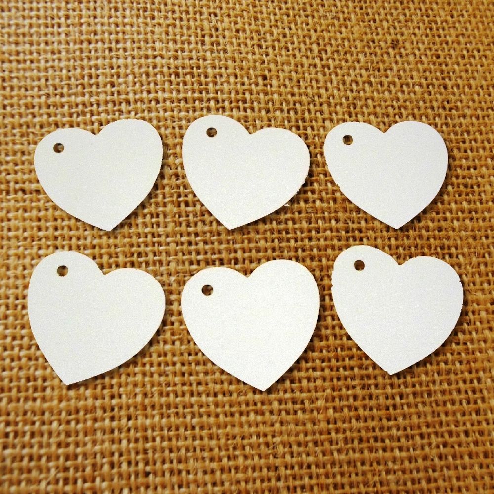 100 Heart Tags In White Valentines Wedding Wish Tree Tags. No Ribbon Or String.
