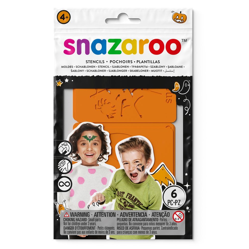 Snazaroo Halloween Face Paint Stencils - Set of 6