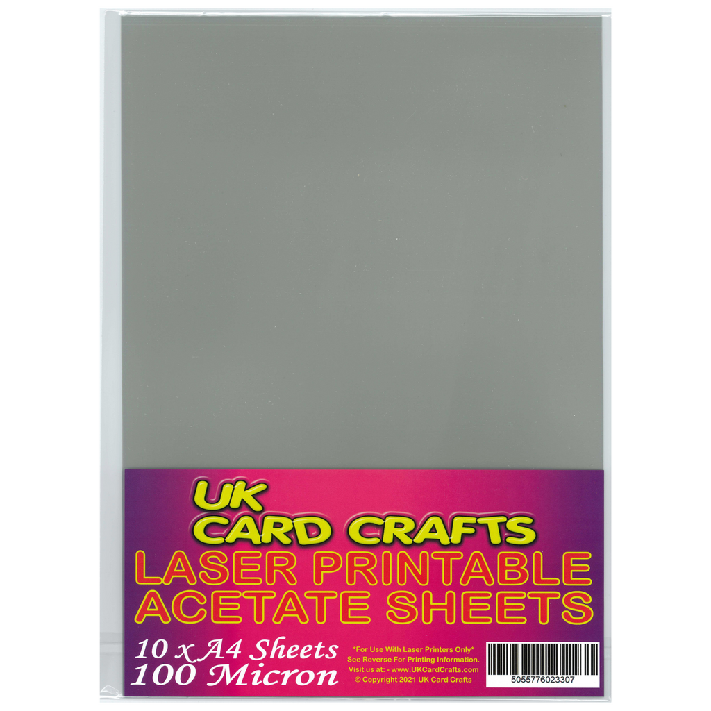 Laser Printable A4 Acetate Sheets – 10 Pack for Craft & Projects