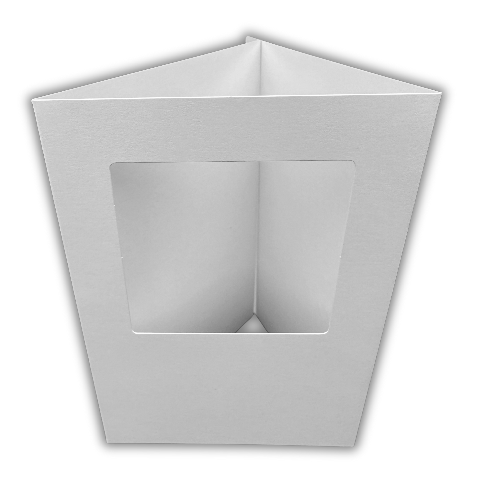 10 Pack A6 White Rounded Top Square Aperture Card Blanks & Envelopes, Tri-Fold - 300gsm