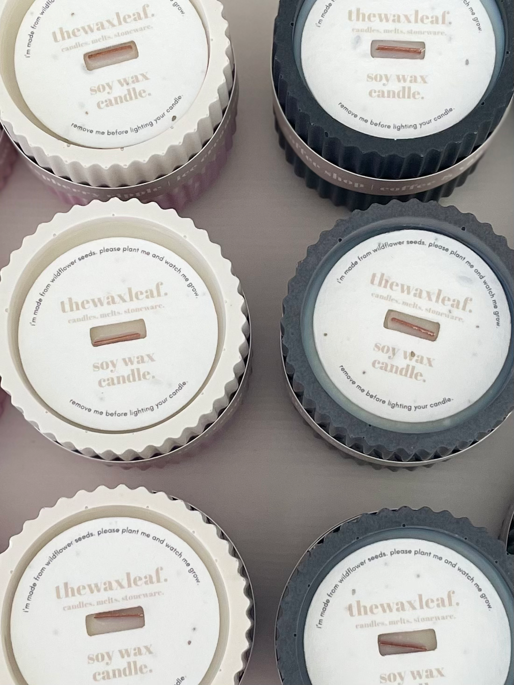 Wildflower Stoneware Soy Wax Candle / Eco-Conscious Homeware