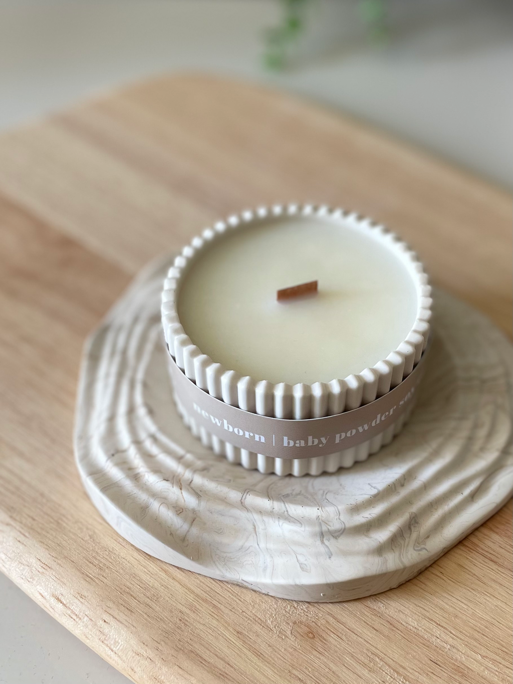Baby Powder Stoneware Soy Wax Candle / Scandi Inspired