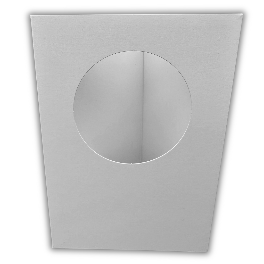 10 Pack A6 White Top Circle Aperture Card Blanks & Envelopes, Tri-Fold - 300gsm