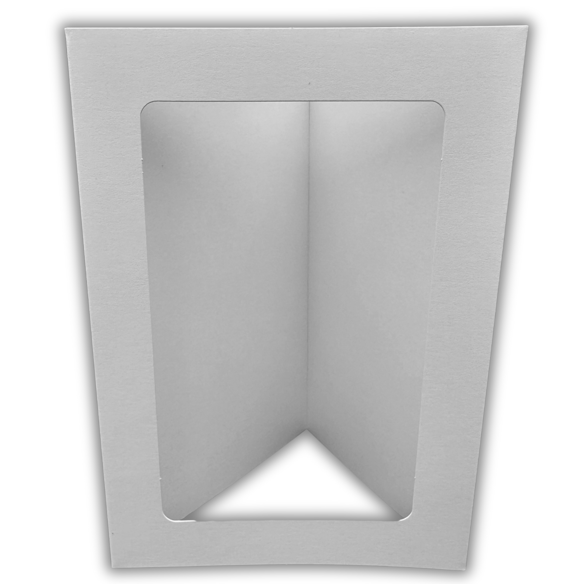 10 Pack A6 White Rounded Oblong Rectangle Aperture Card Blanks & Envelopes, Tri-Fold - 300gsm