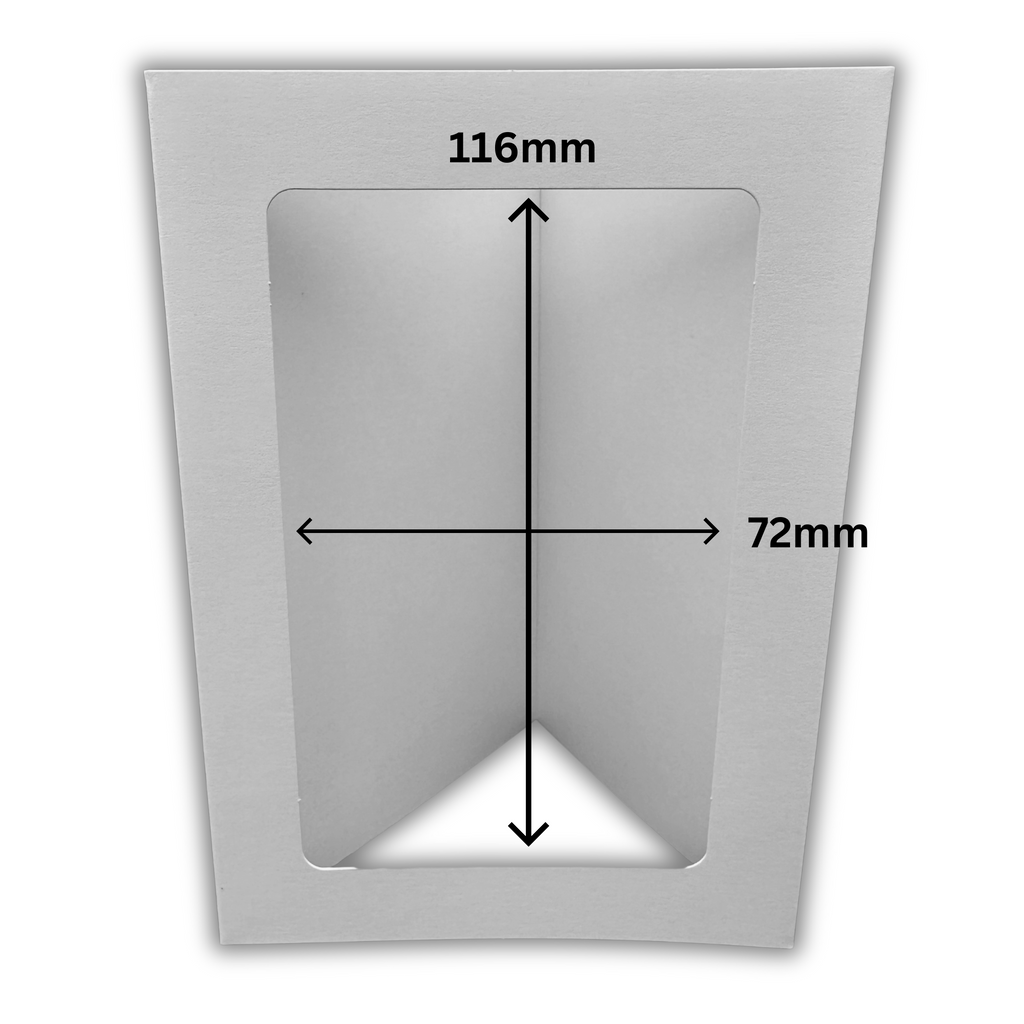 10 Pack A6 White Rounded Oblong Rectangle Aperture Card Blanks & Envelopes, Tri-Fold - 300gsm