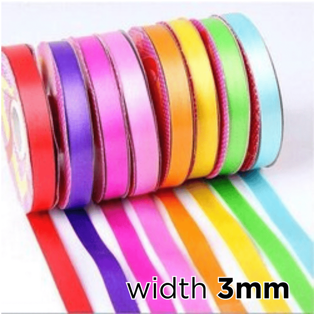 Trimits Double Faced Satin Ribbon: 3mm (per metre)