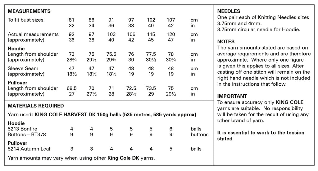 King Cole Ladies Hoodie & Pullover Knitting Pattern 6009 - Double Knit