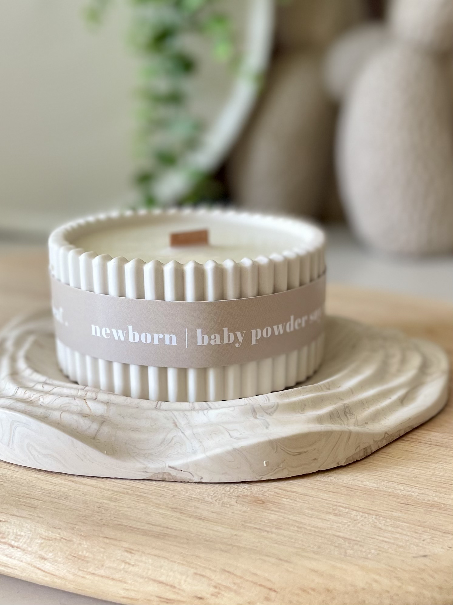 Baby Powder Stoneware Soy Wax Candle / Scandi Inspired