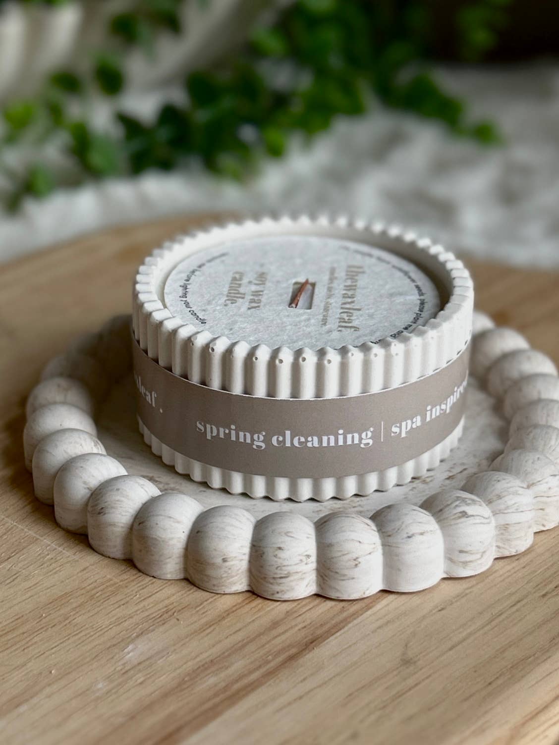 Clean Spa Scented Soy Wax Refillable Small Candle in Stone
