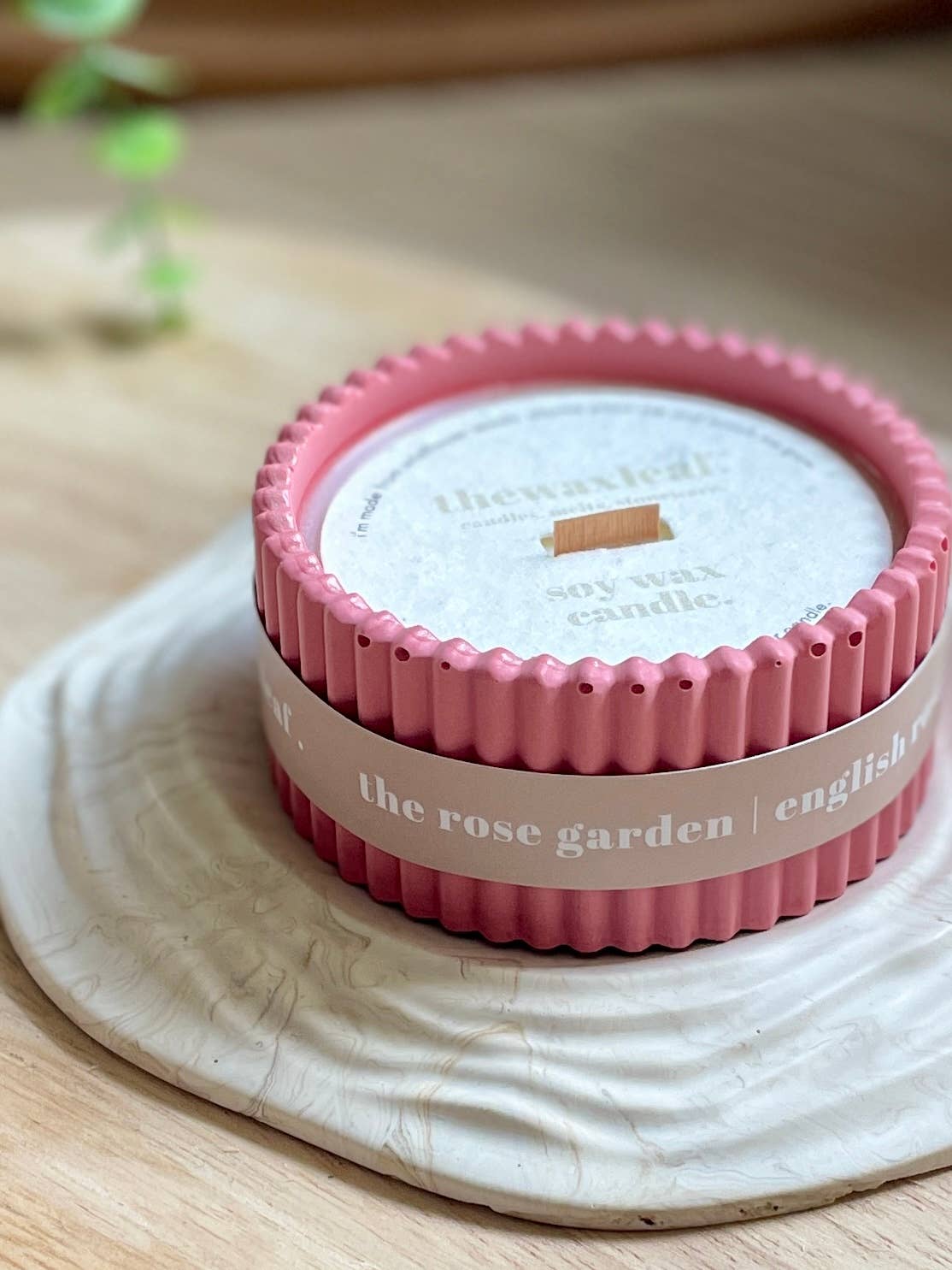 Rose Garden Luxury Soy Candle / English Rose Pink Candle