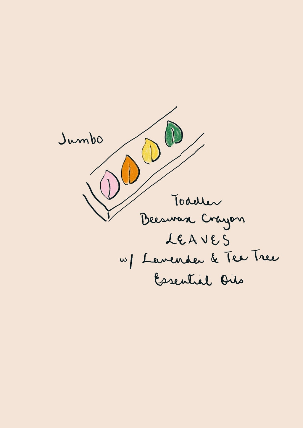 Aromatherapy Beeswax Crayons | 3 Jumbo Toddler Calming Crayon Leaves