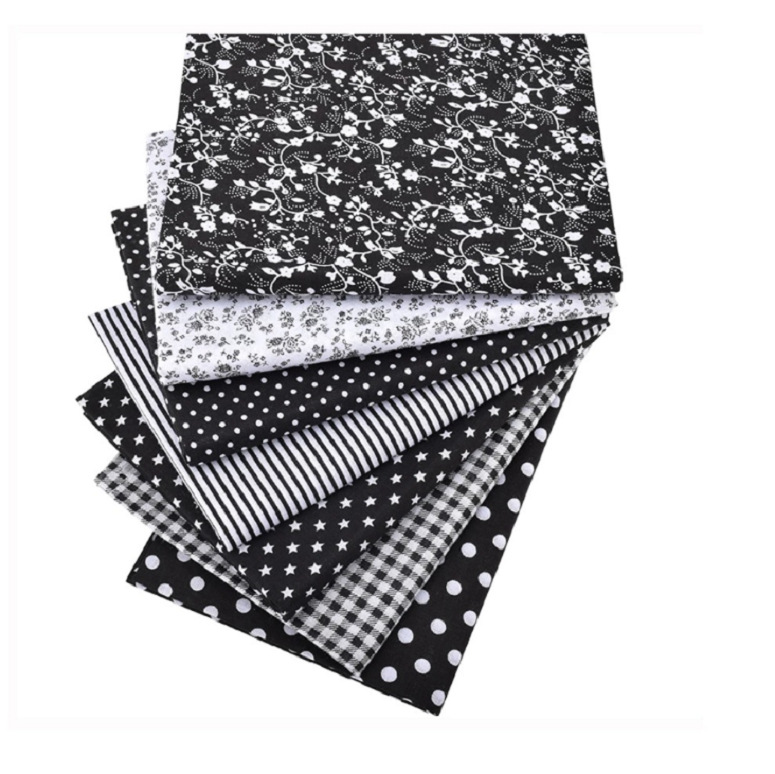 CraftsFabrics 100% Cotton 7pcs 10in x 10in Multi-Color Printed Floral Design Fabric Scraps for DIY Sewing Quilting Craft Patchwork