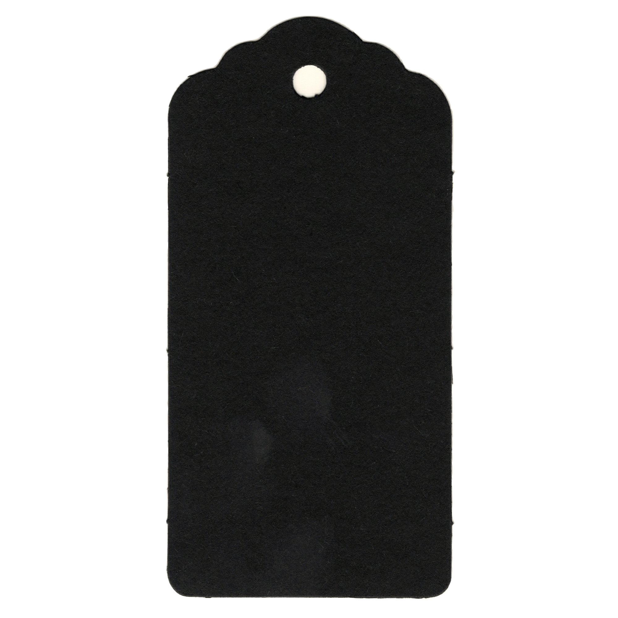 100 Rectangle Scalloped Gift Tags with White Satin Ribbon - 21 Colours Christmas