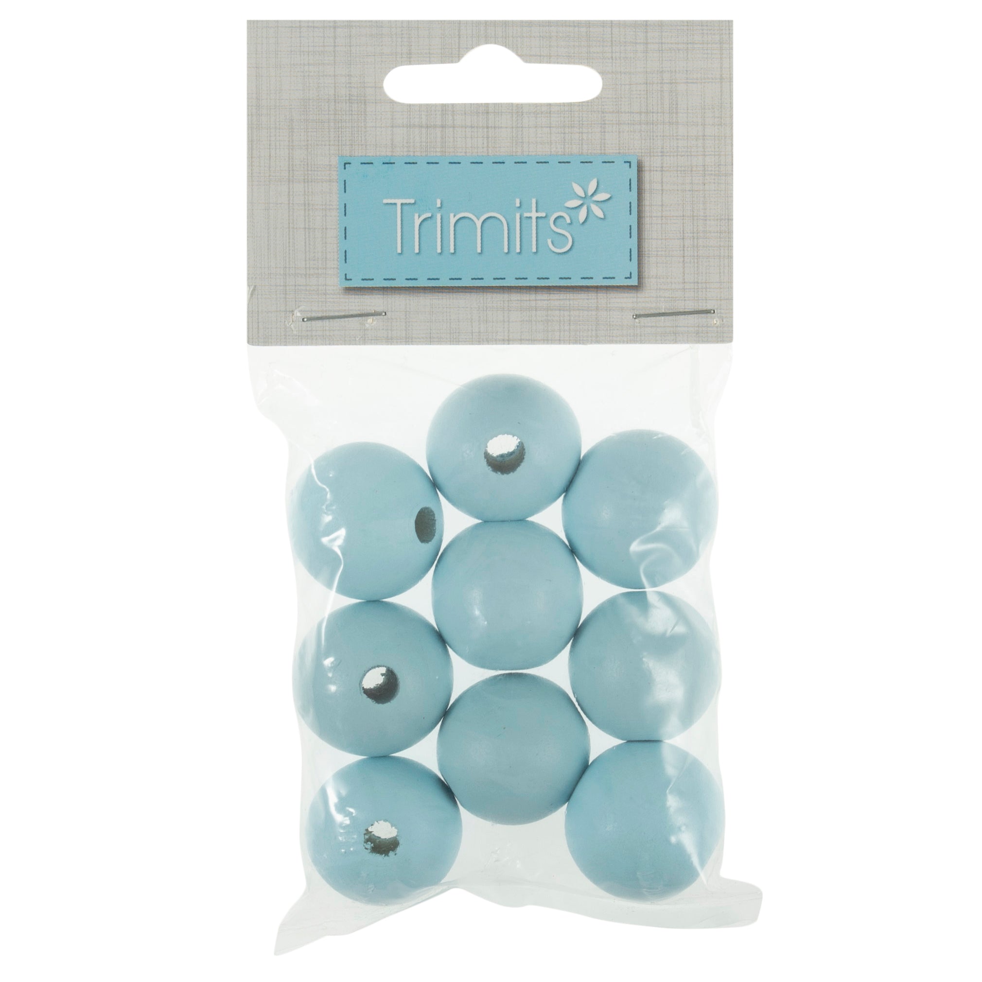 Trimits 25mm Wooden Craft Beads for Macramé - Blue