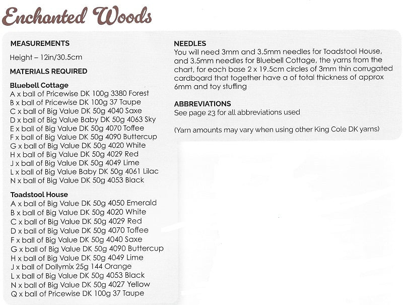 King Cole Enchanted Woods - Knitting Pattern Book 1