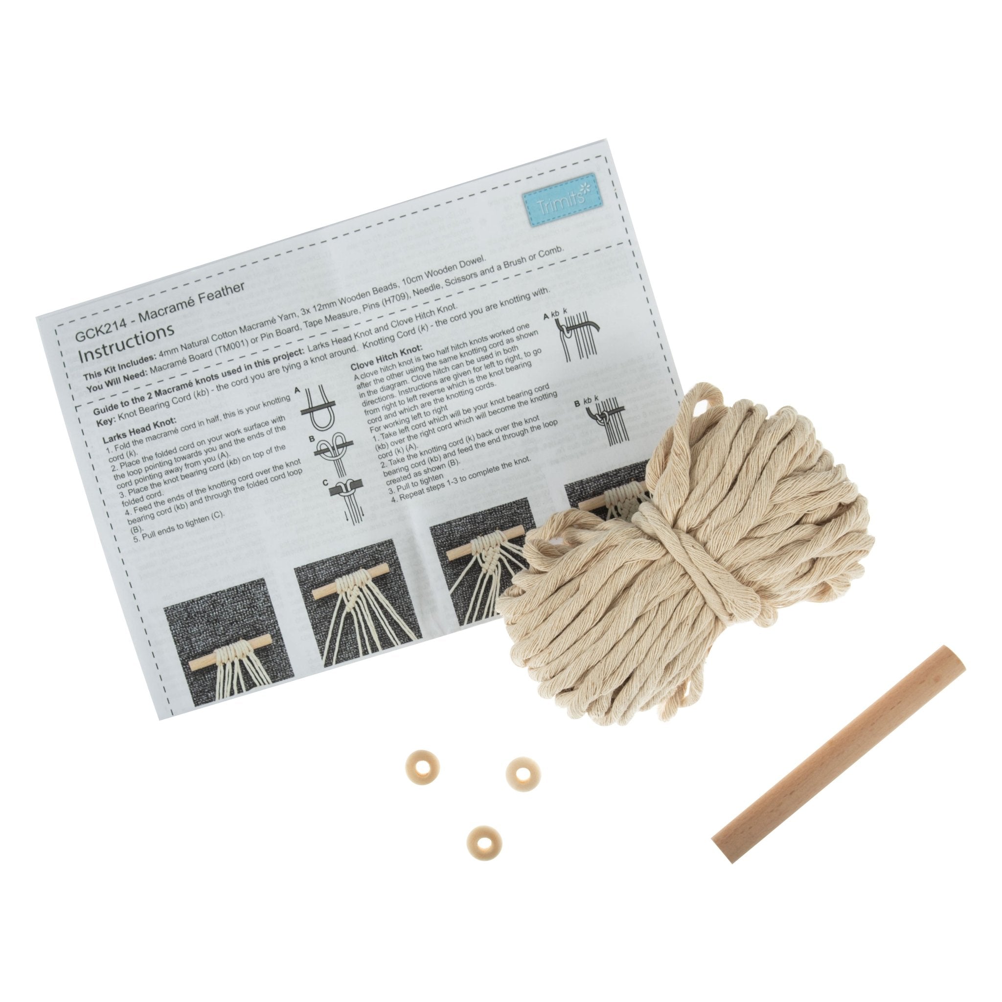 Trimits Macramé Kit: Wall Hanging - Feather