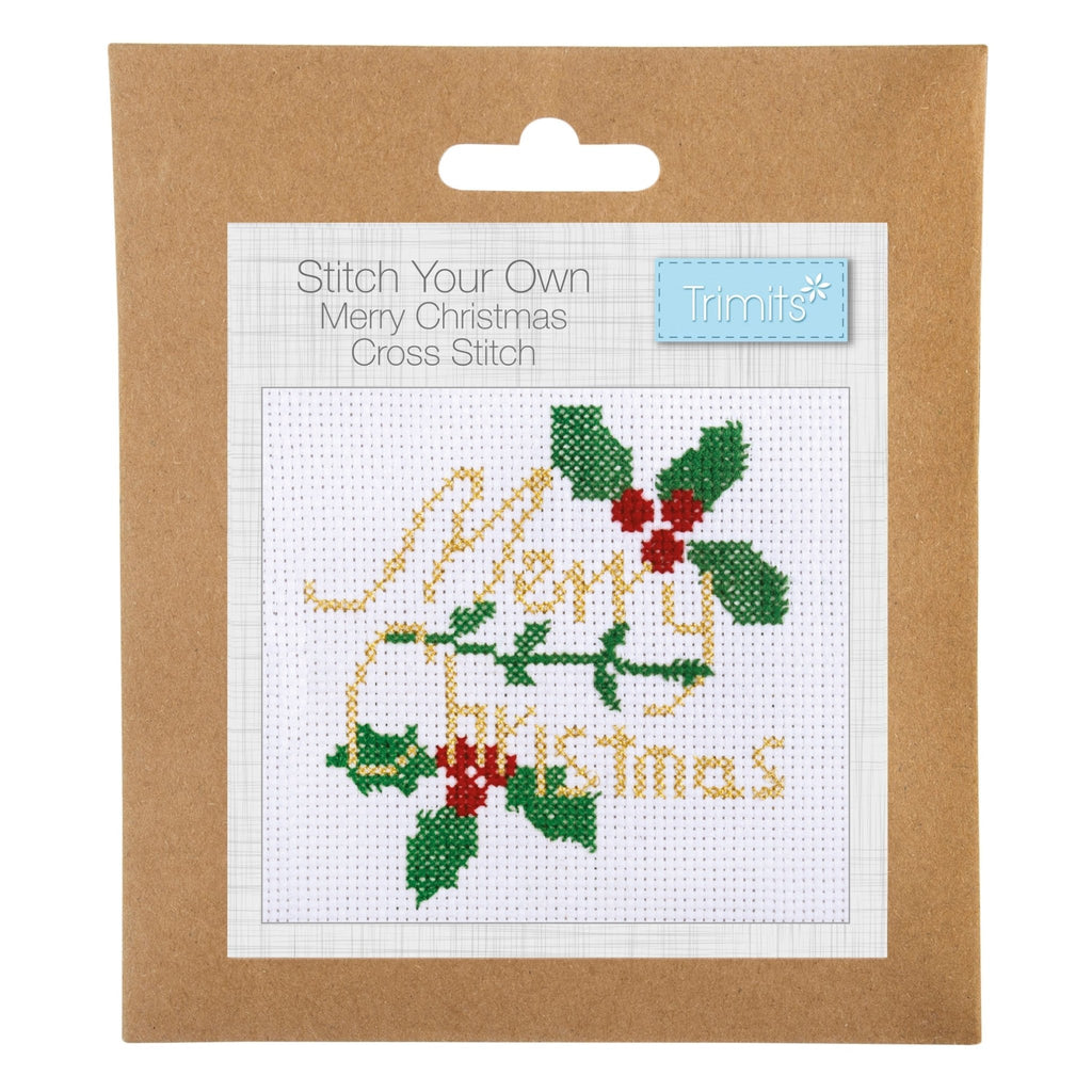 Trimits Mini Festive Counted Cross Stitch Kit: Merry Christmas