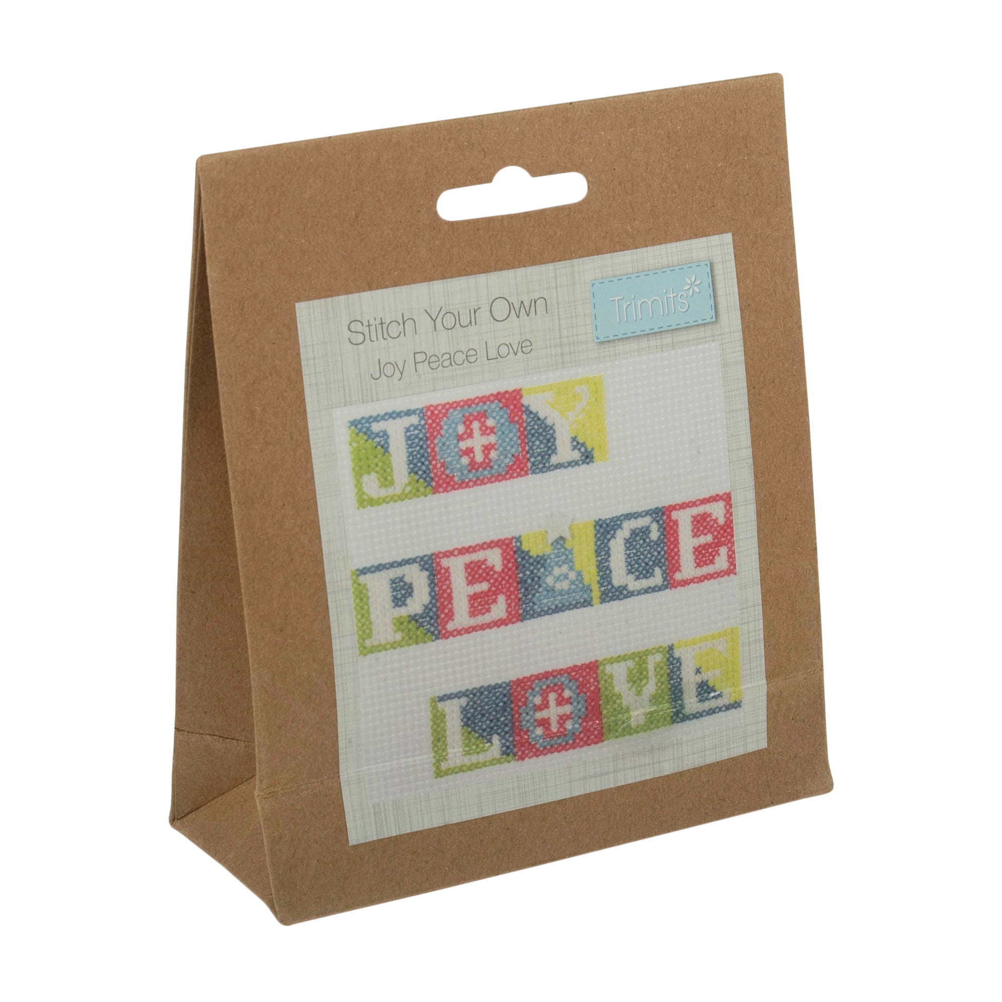 Trimits Mini Festive Counted Cross Stitch Kit: Joy Peace & Love
