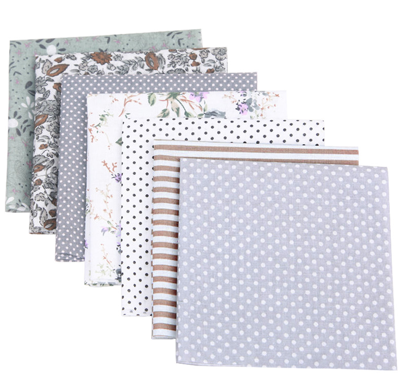 CraftsFabrics 100% Cotton 7pcs 10in x 10in Multi-Color Printed Floral Design Fabric Scraps for DIY Sewing Quilting Craft Patchwork