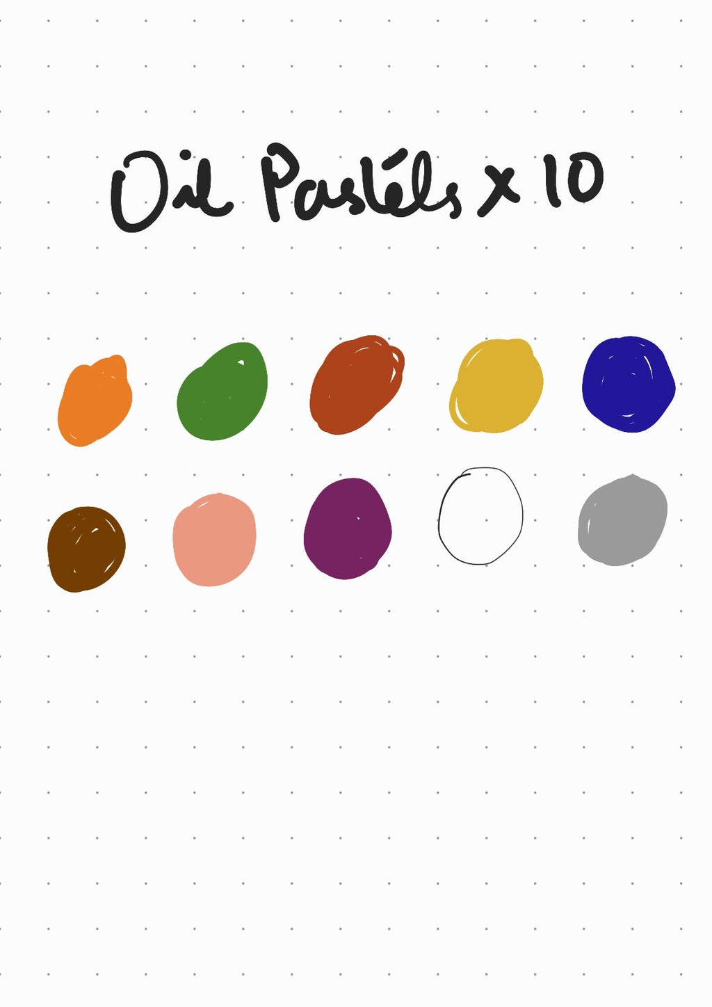 All Natural Beeswax Oil Pastels in a Roll | Set of 10 Crayons