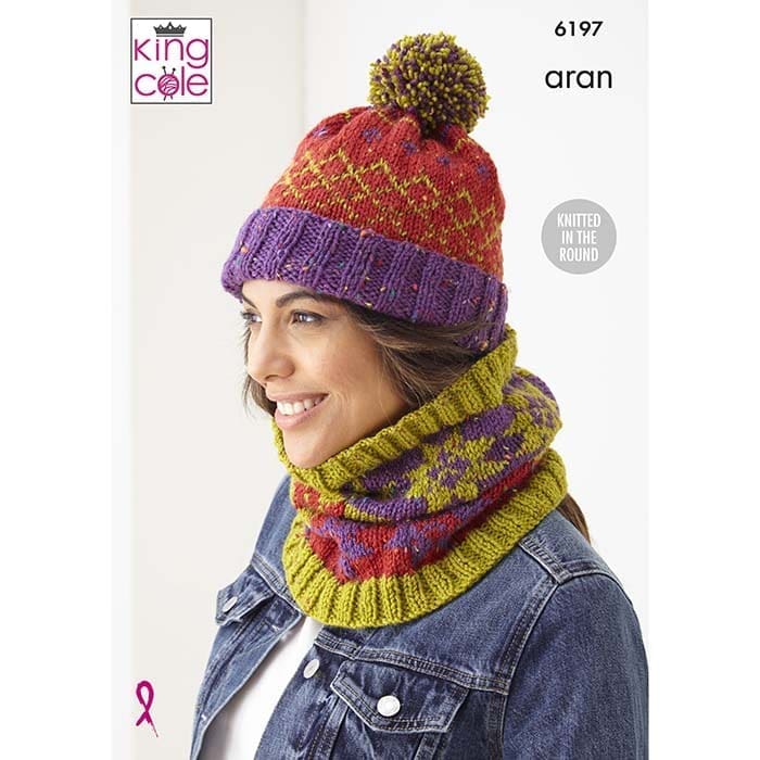 King Cole Winter Accessories Knitting Pattern 6197 - Aran