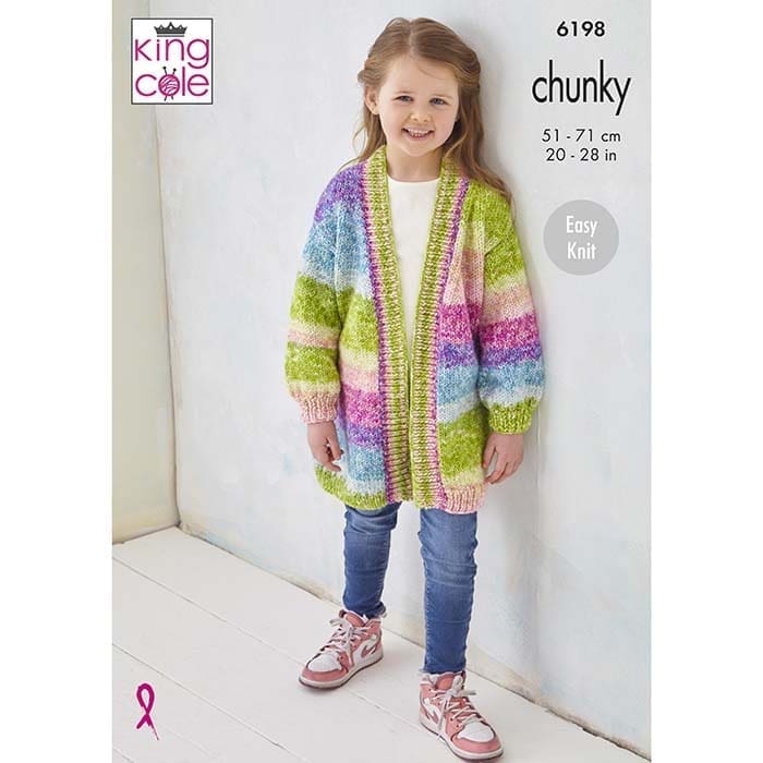King Cole Child's Jacket & Sweater Knitting Pattern 6198 - Chunky