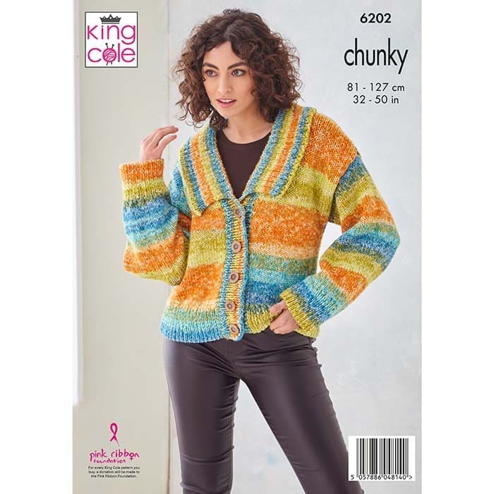 King Cole Ladies Waistcoat & Jacket Knitting Pattern 6202 - Chunky