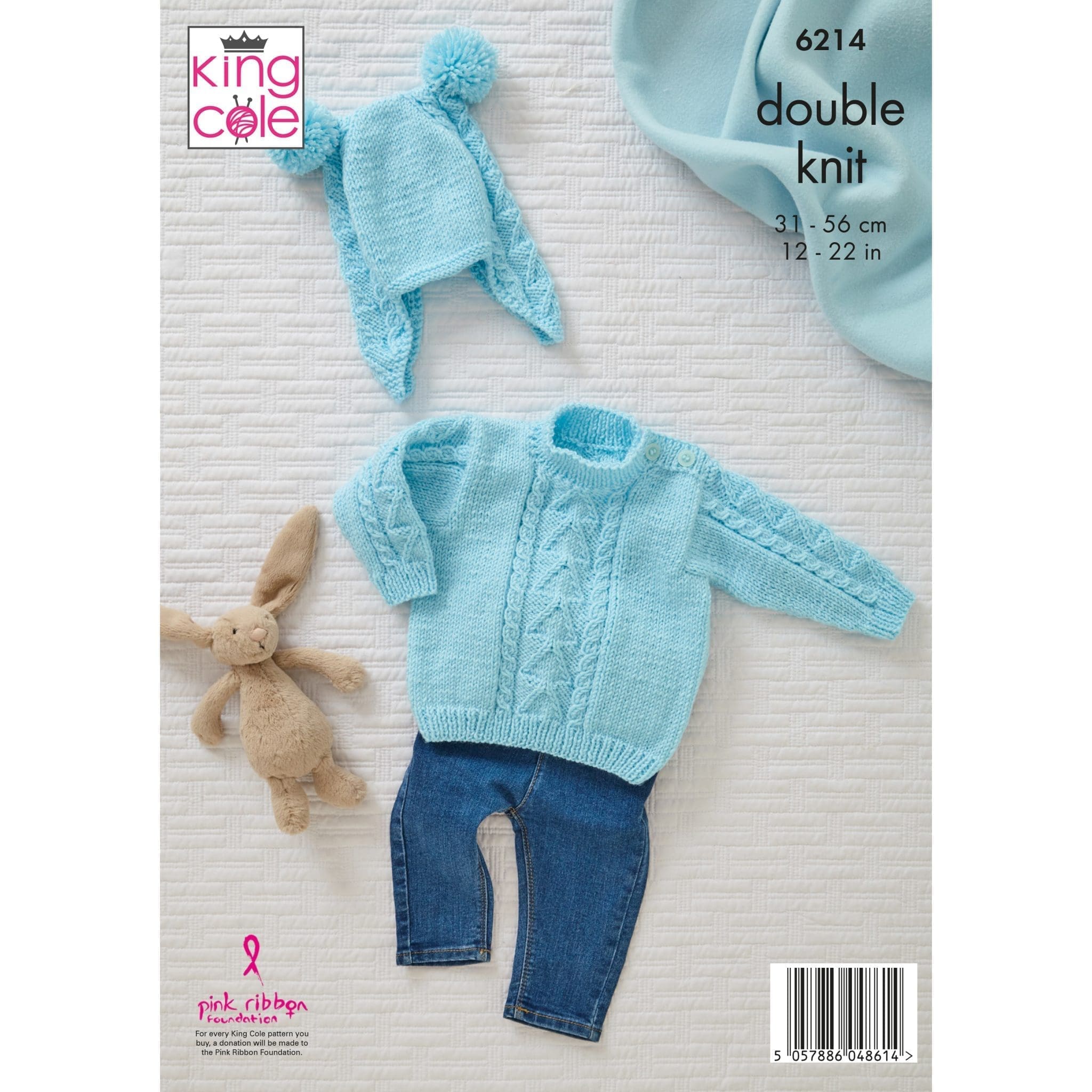 King Cole Babies Sweater, Jacket, Sleeping Bag and Hat Knitting Pattern 6214 - Double Knit