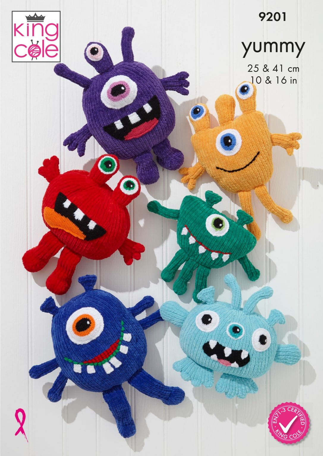 King Cole Novelty Toy Little Monsters & Aliens Knitting Pattern 9201 - Double Knit