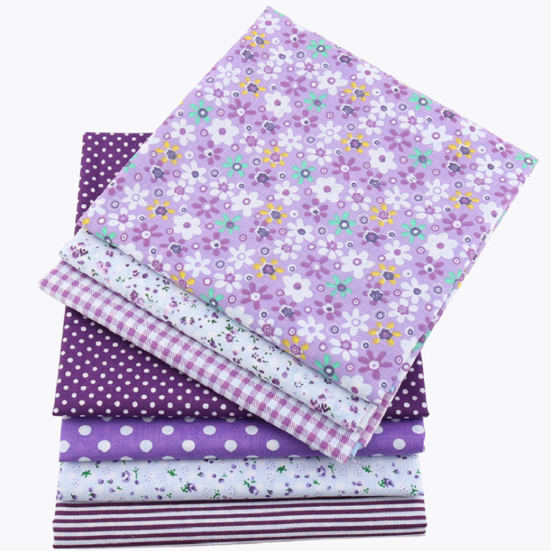 CraftsFabrics 100% Cotton 7pcs 10in x 10in Multi-Color Printed Floral Design Fabric Scraps for DIY Sewing Quilting Craft Patchwork