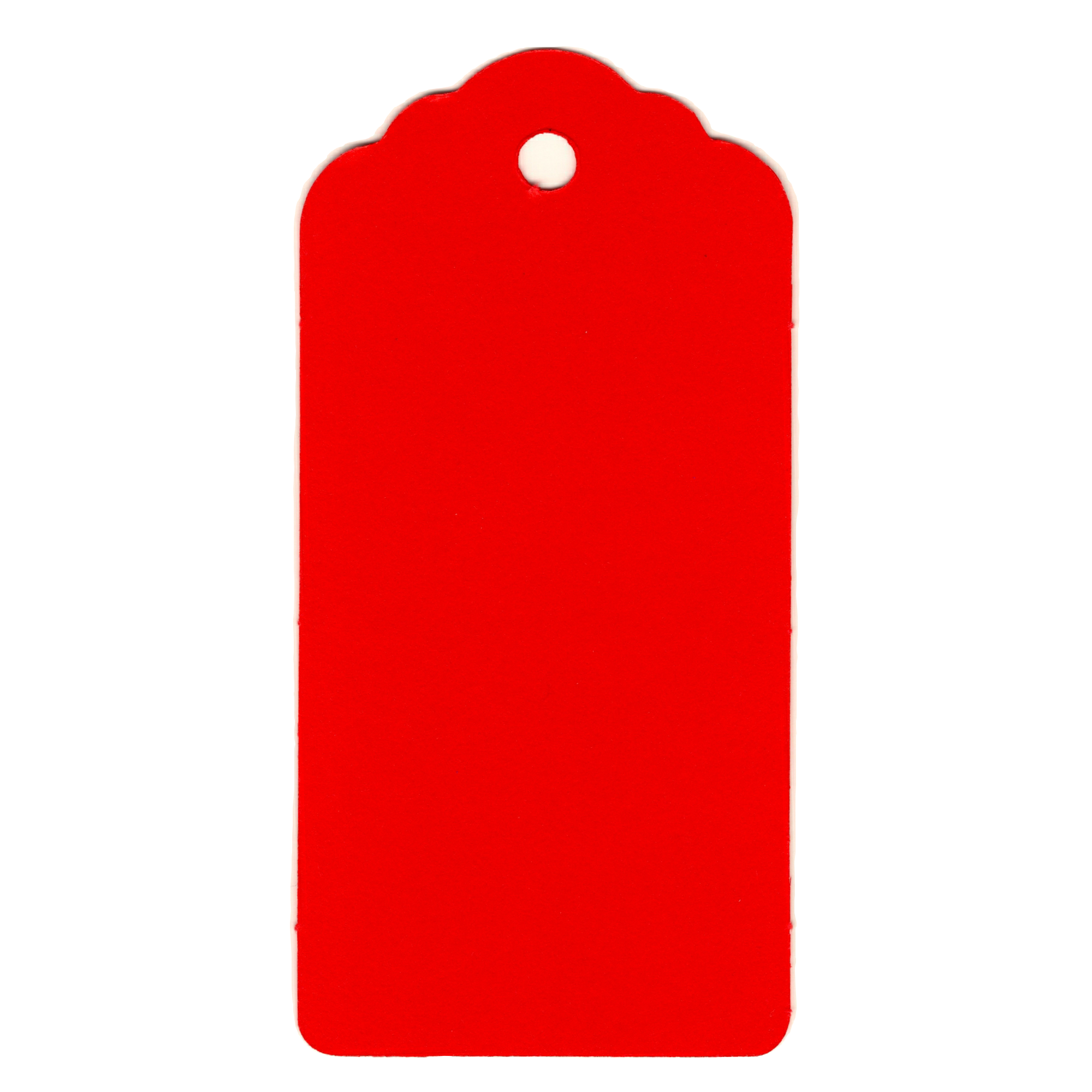 100 Rectangle Scalloped Gift Tags with White Satin Ribbon - 21 Colours Christmas