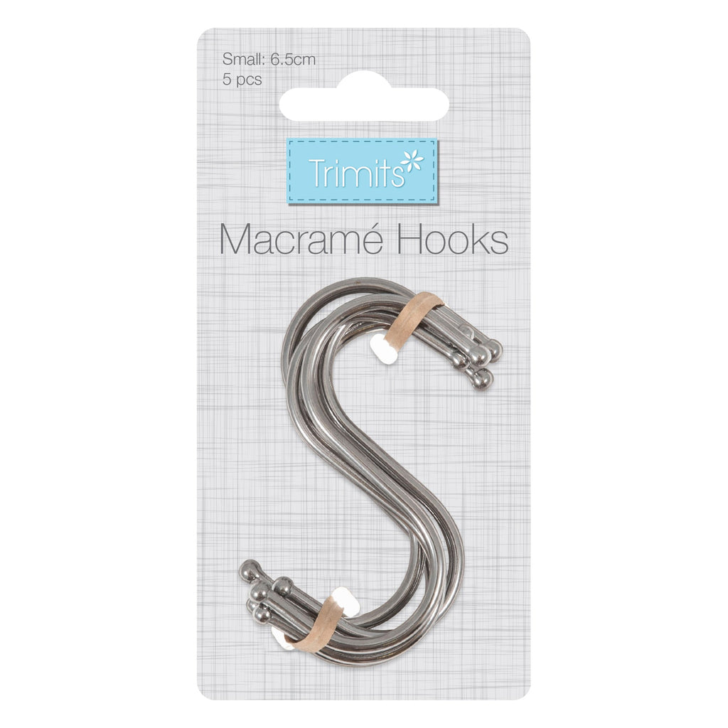 Macrame S Hooks: Silver - 5pc