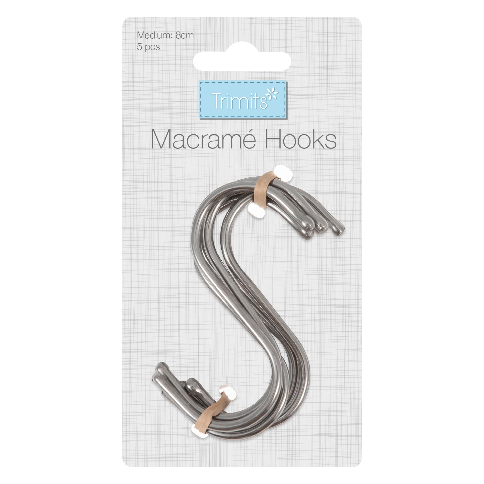Macrame S Hooks: Silver - 5pc