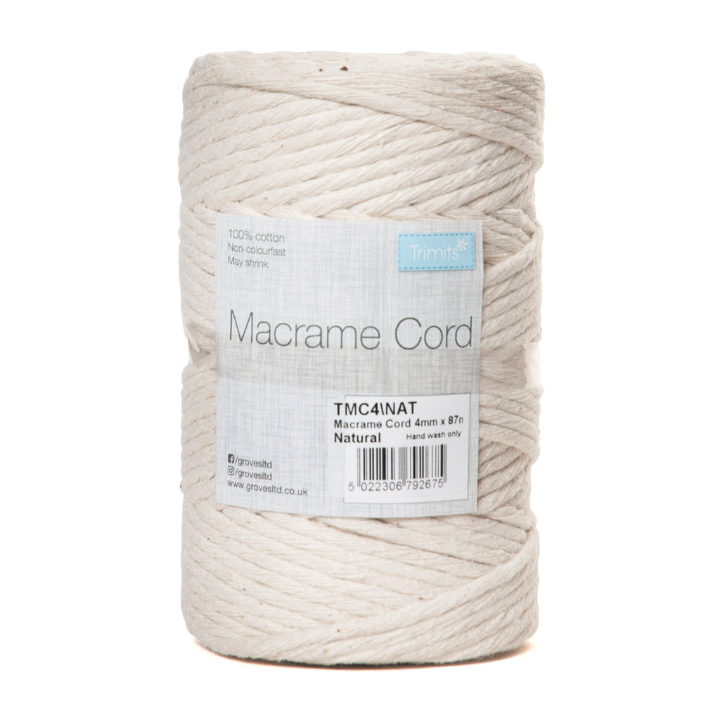 Trimits 4mm Macramé Cord: 87m - Natural