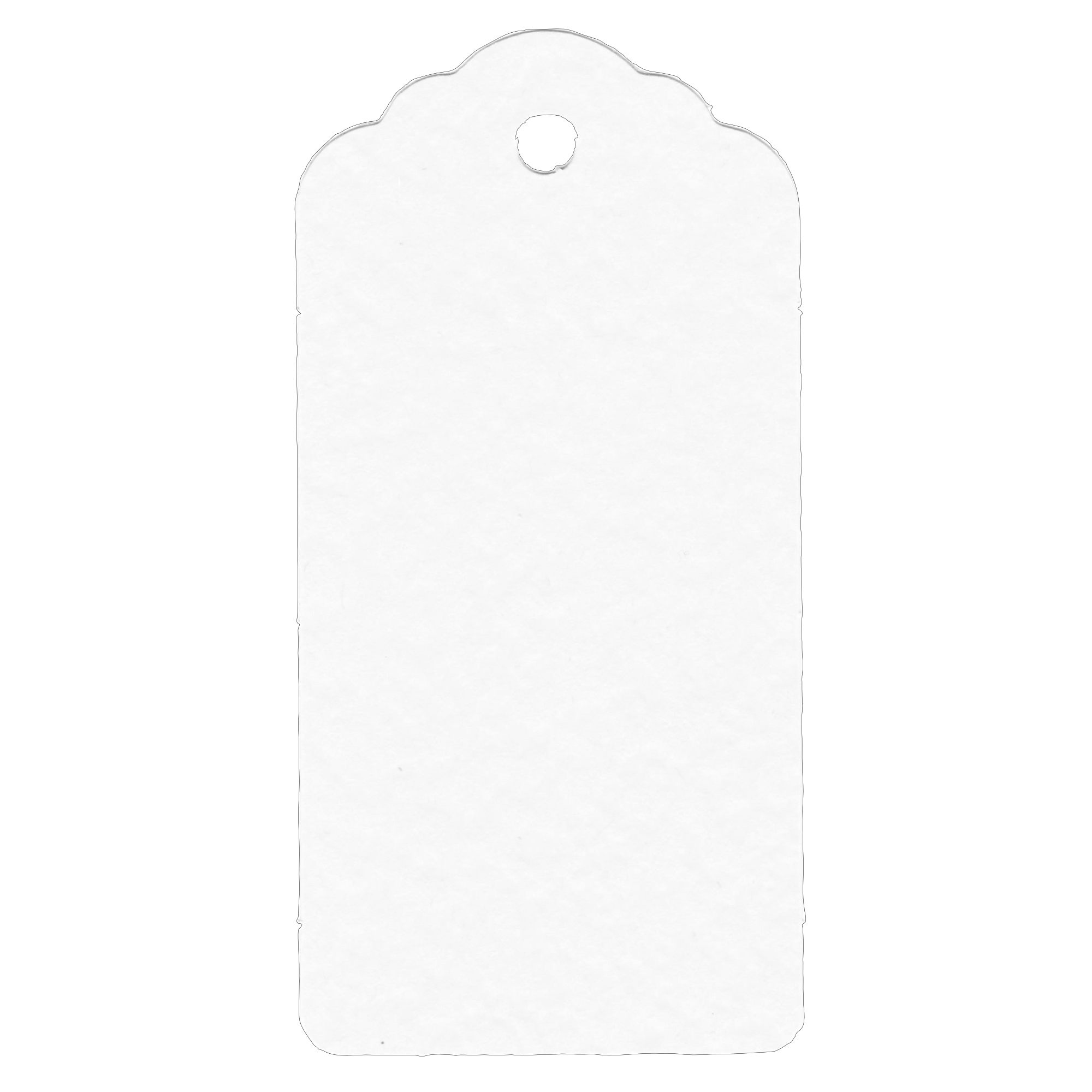 100 Rectangle Scalloped Gift Tags with White Satin Ribbon - 21 Colours Christmas