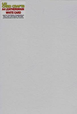 A4 White Embossed Leather-look 250gsm Card x 5 Sheets - UKCC0235