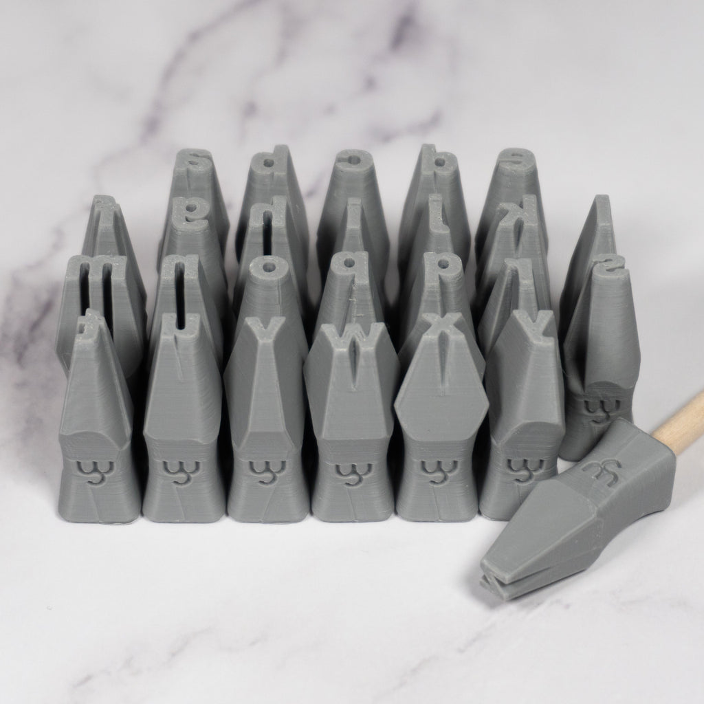 Alphabet Stamp Set | Lowercase | Arial Bold Font | 7mm Width