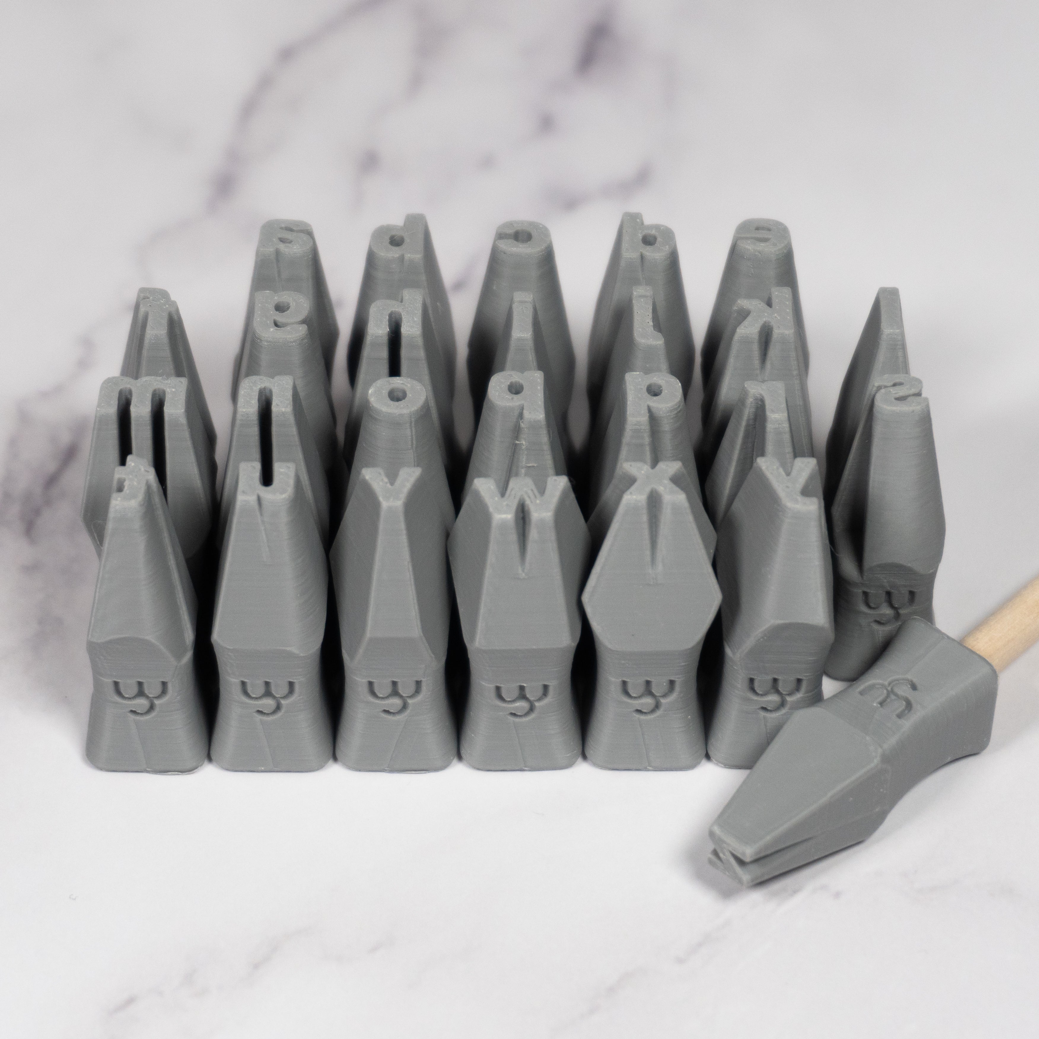 Alphabet Stamp Set | Lowercase | Arial Bold Font | 7mm Width