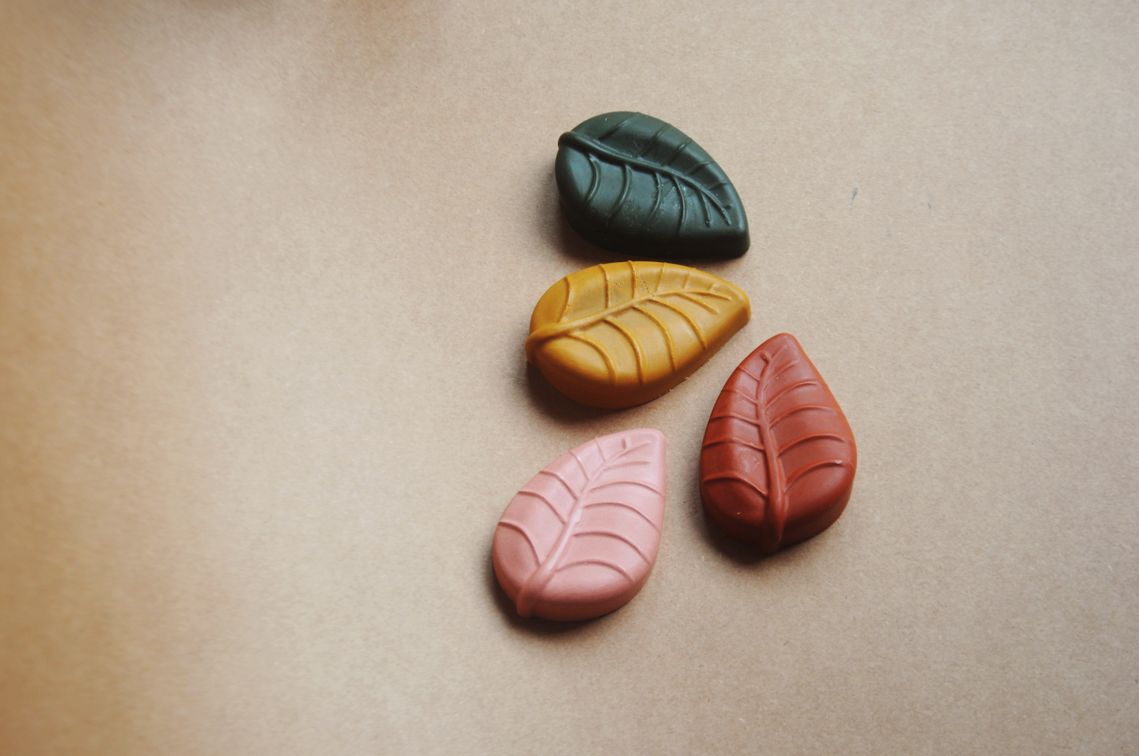 Aromatherapy Beeswax Crayons | 3 Jumbo Toddler Calming Crayon Leaves