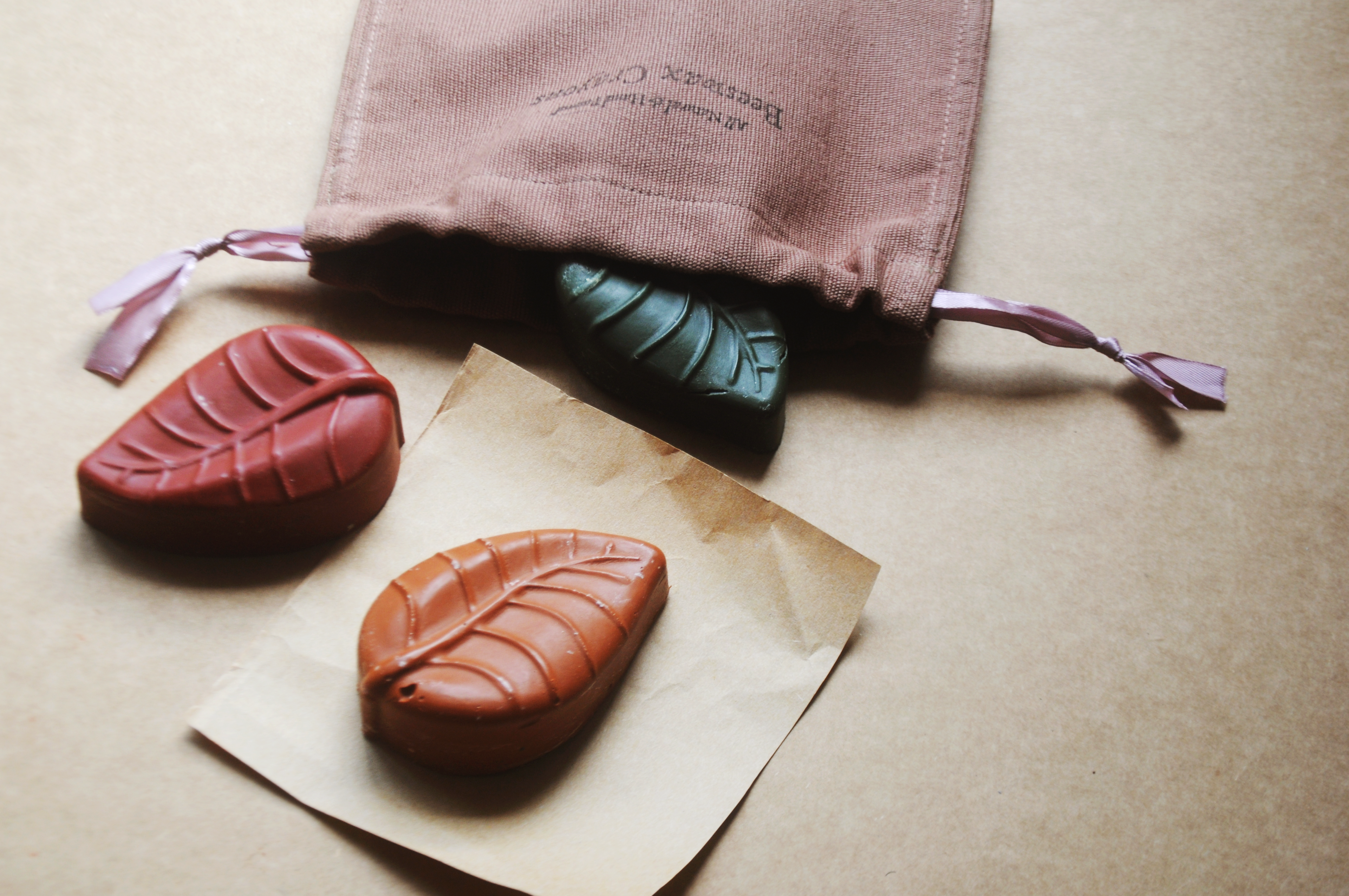 Aromatherapy Beeswax Crayons | 3 Jumbo Toddler Calming Crayon Leaves