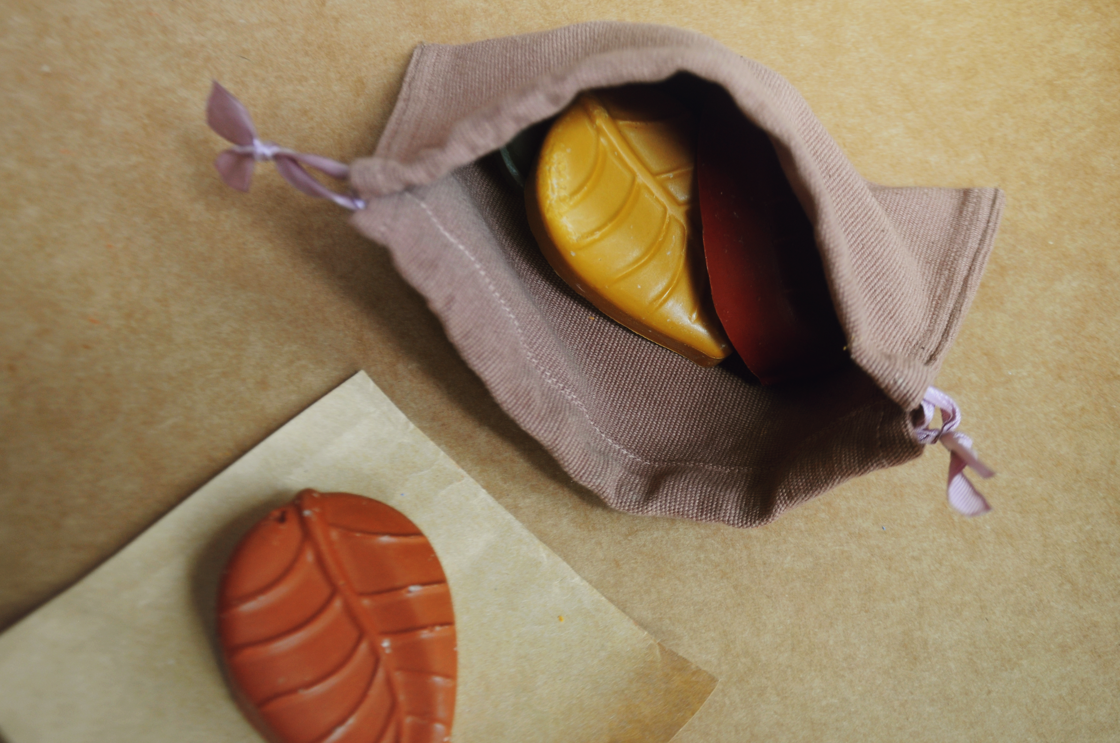 Aromatherapy Beeswax Crayons | 3 Jumbo Toddler Calming Crayon Leaves