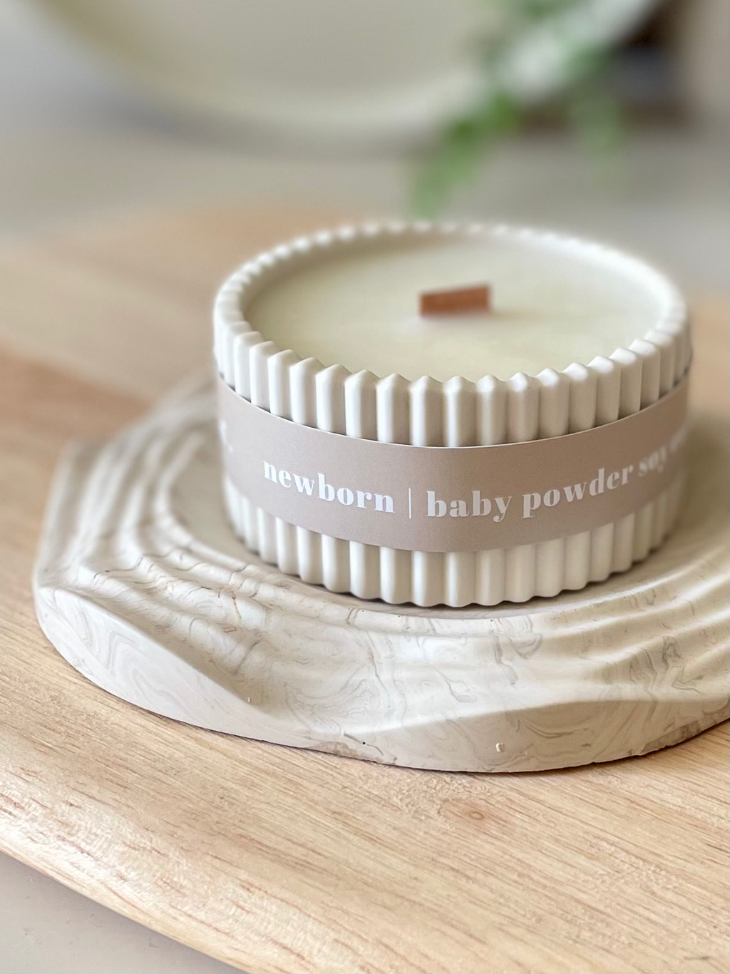 Baby Powder Stoneware Soy Wax Candle / Scandi Inspired