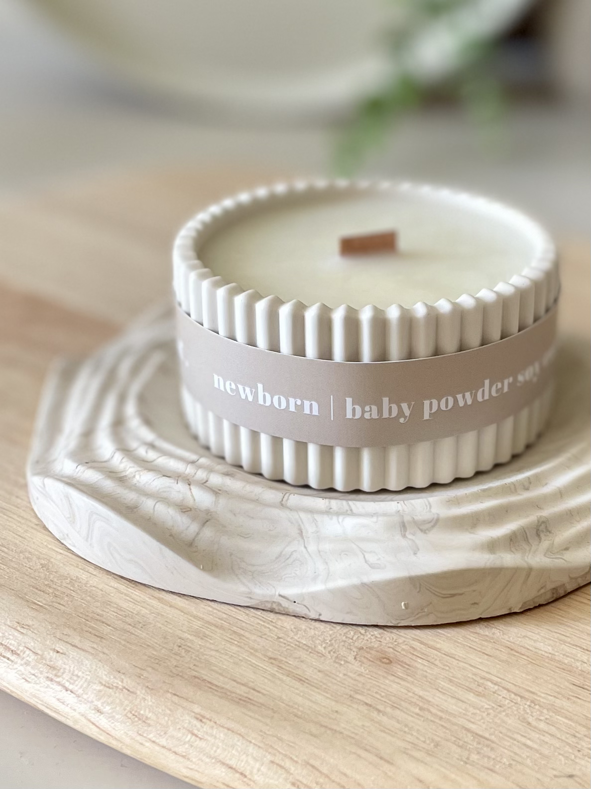 Baby Powder Stoneware Soy Wax Candle / Scandi Inspired