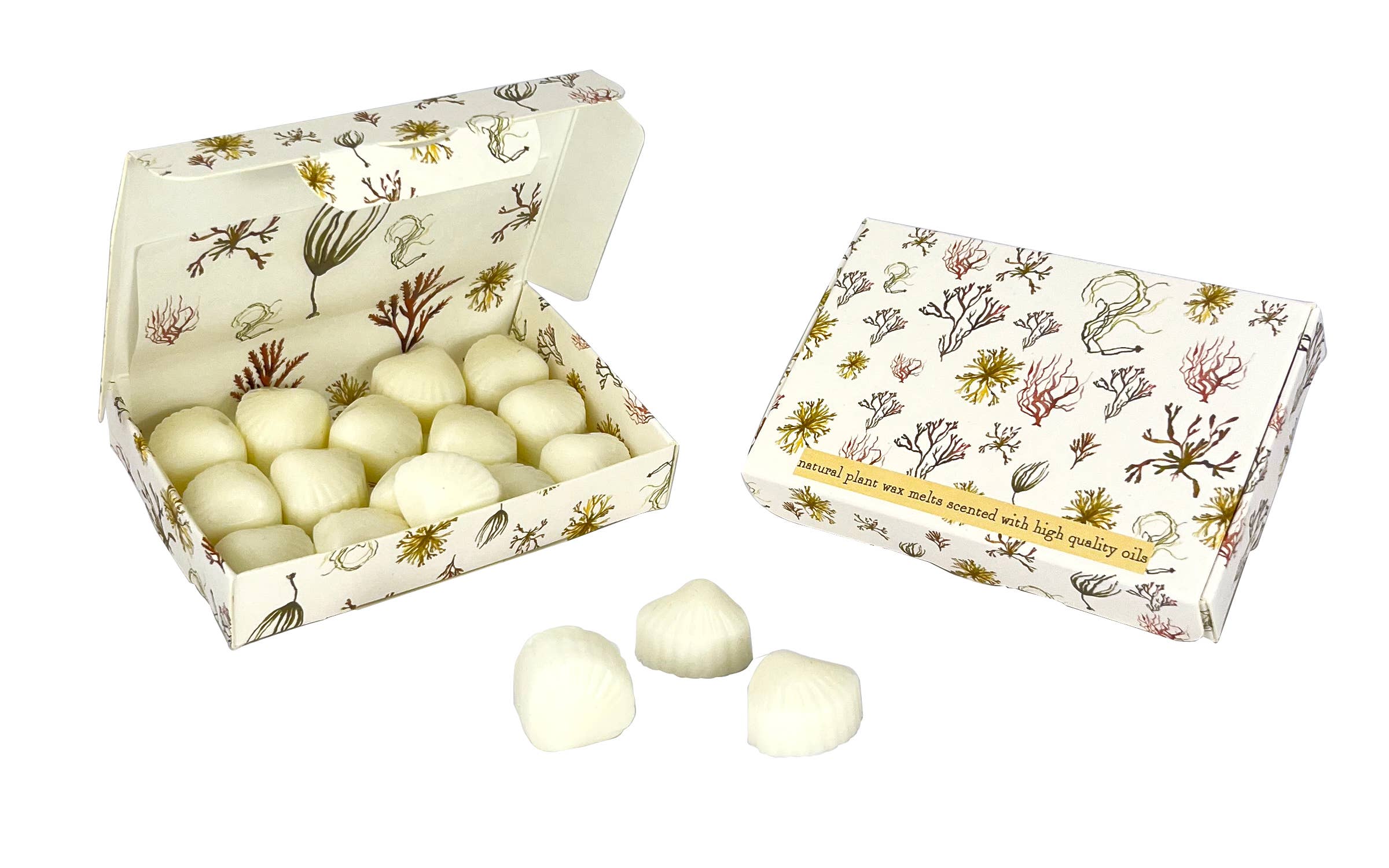 Wax Melt Shapes in illustrated Boxes