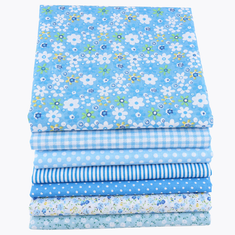 CraftsFabrics 100% Cotton 7pcs 10in x 10in Multi-Color Printed Floral Design Fabric Scraps for DIY Sewing Quilting Craft Patchwork