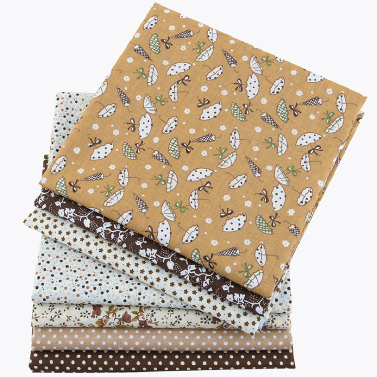 CraftsFabrics 100% Cotton 7pcs 10in x 10in Multi-Color Printed Floral Design Fabric Scraps for DIY Sewing Quilting Craft Patchwork