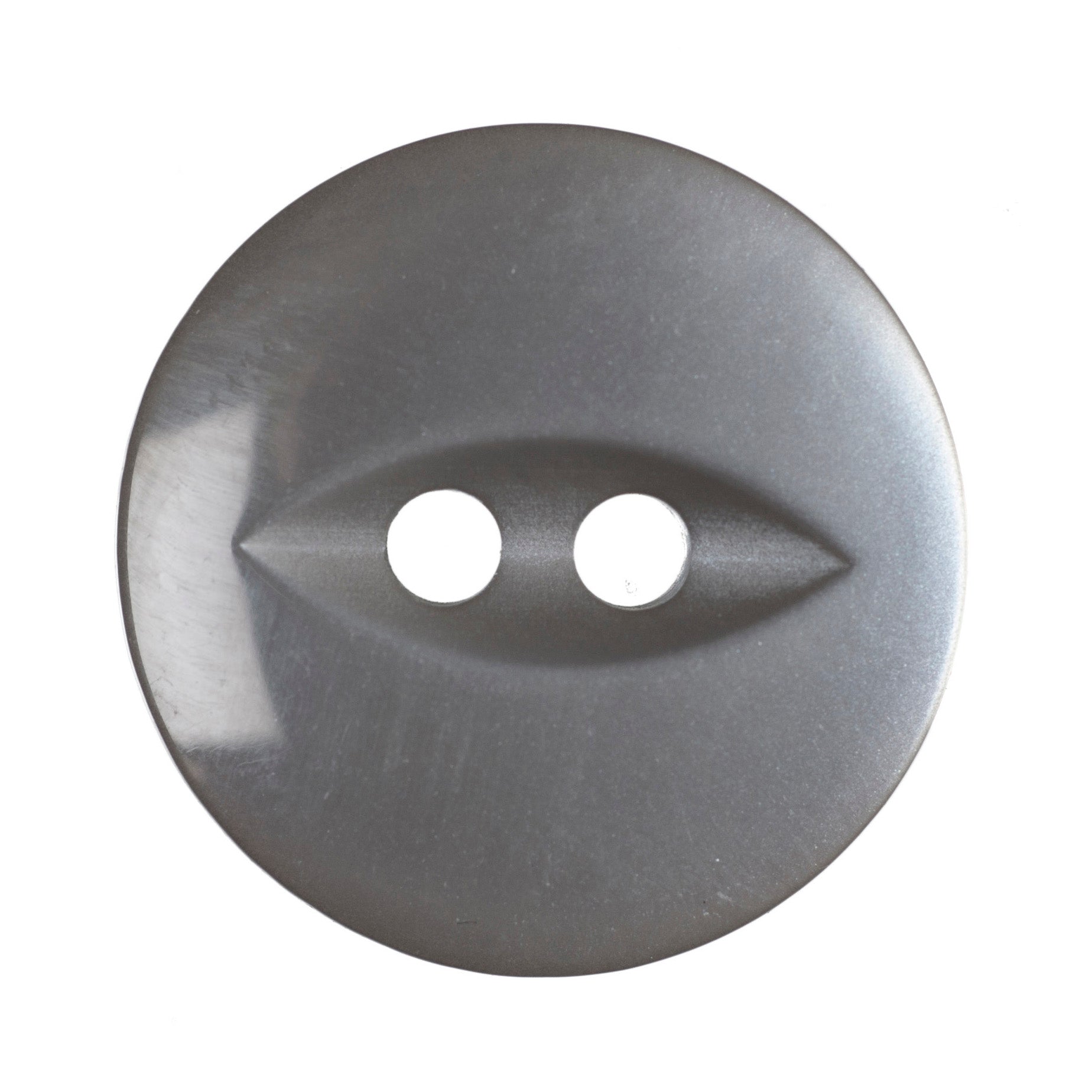 Button: Polyester Fish Eye - Grey