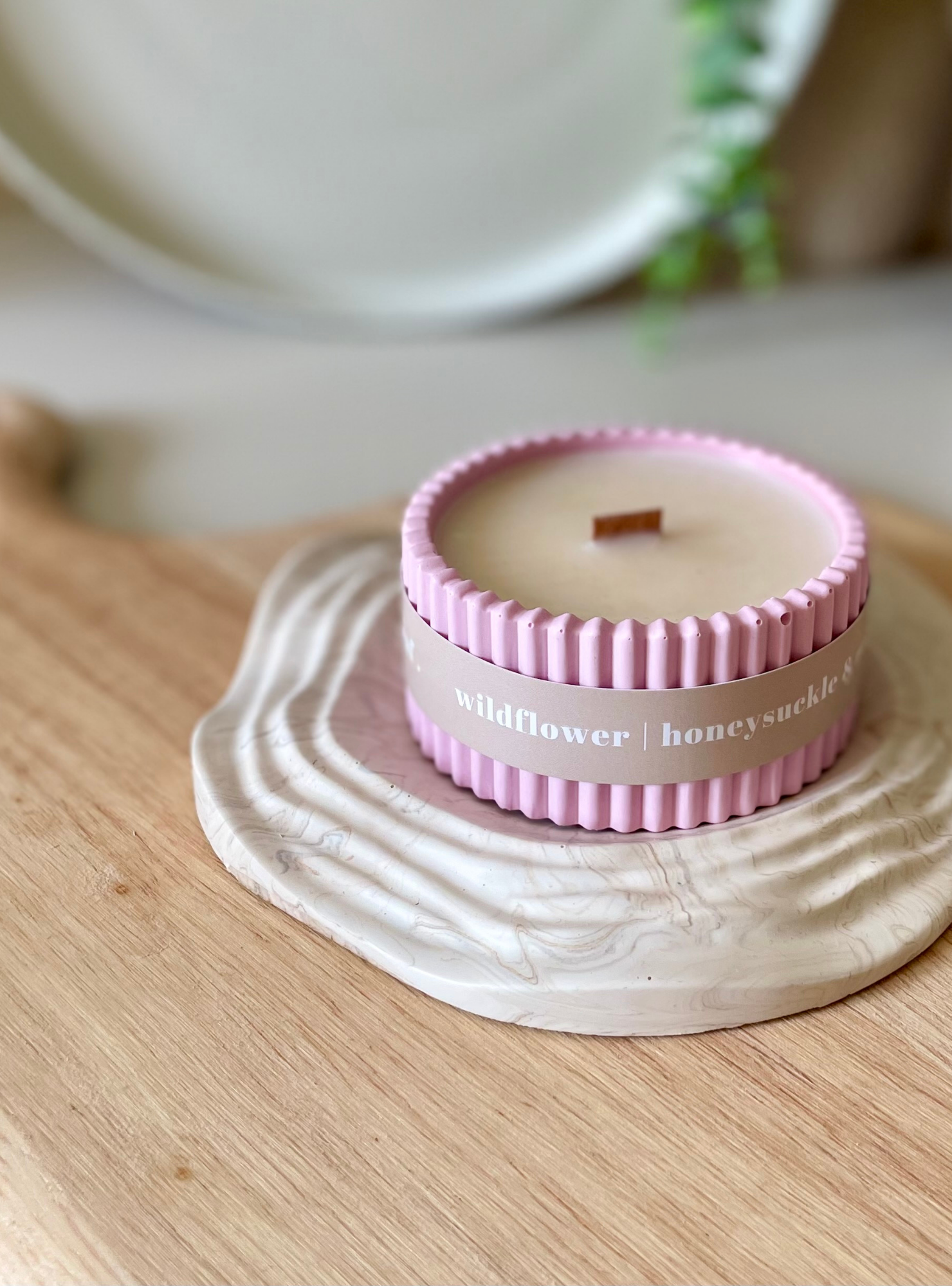Wildflower Stoneware Soy Wax Candle / Eco-Conscious Homeware