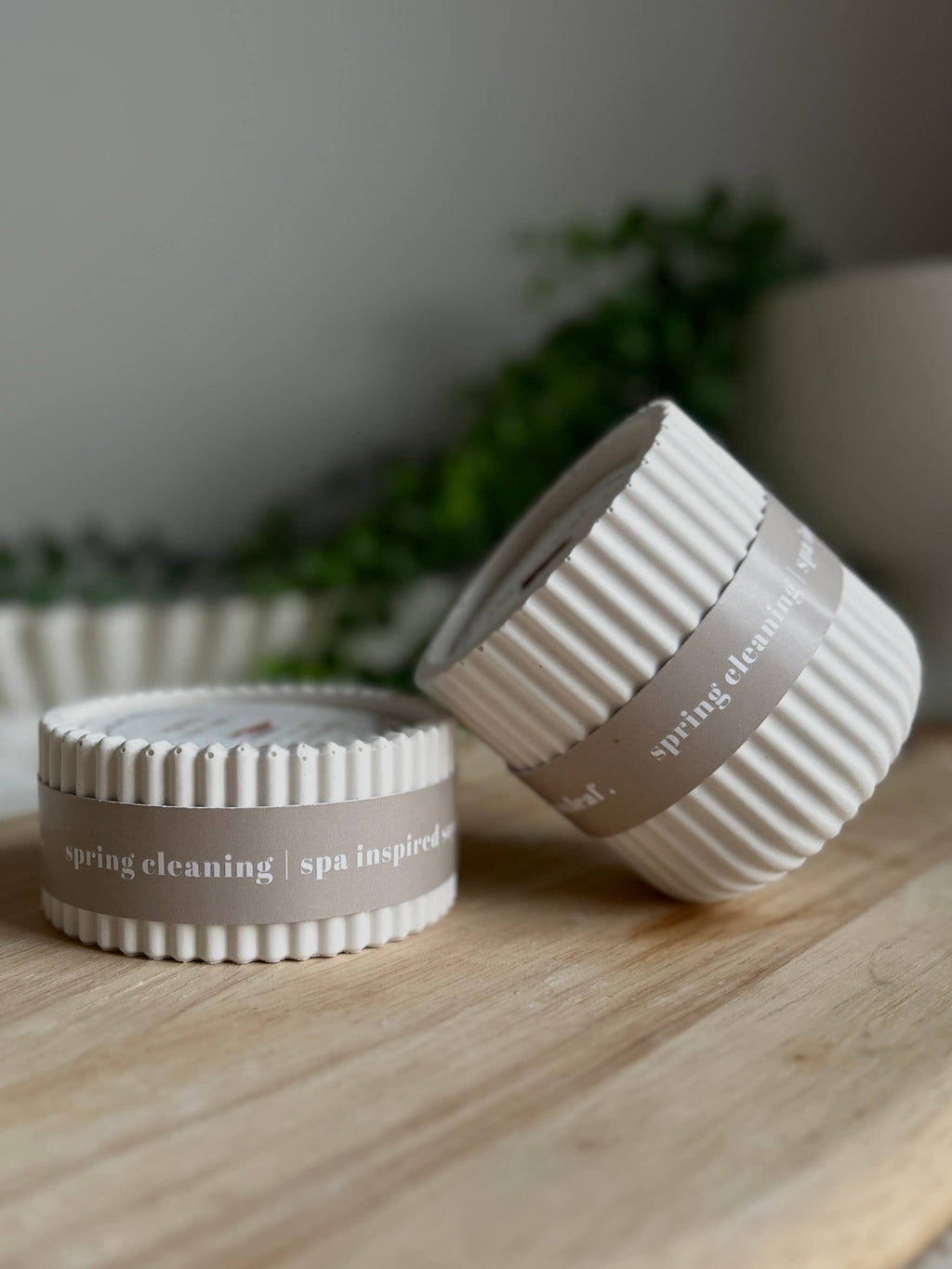 Clean Spa Scented Soy Wax Refillable Small Candle in Stone