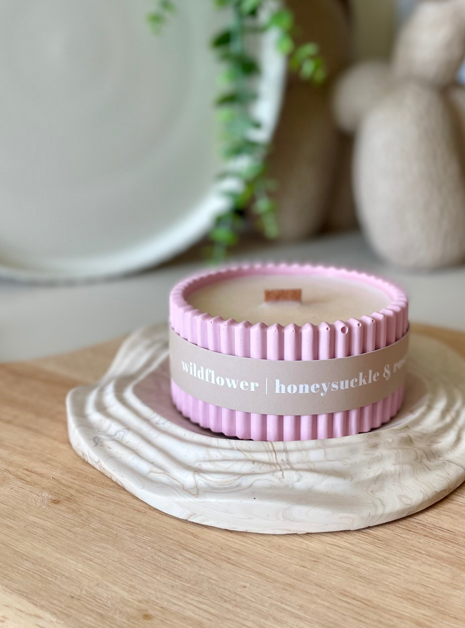Wildflower Stoneware Soy Wax Candle / Eco-Conscious Homeware